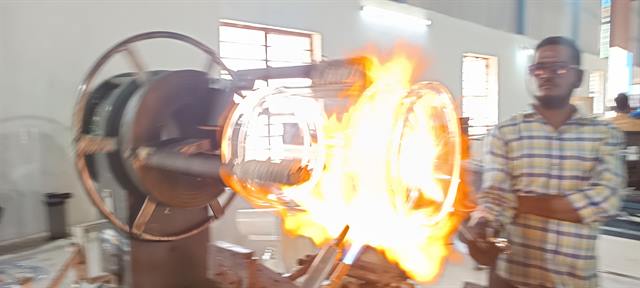 Glass manufacturing team at work